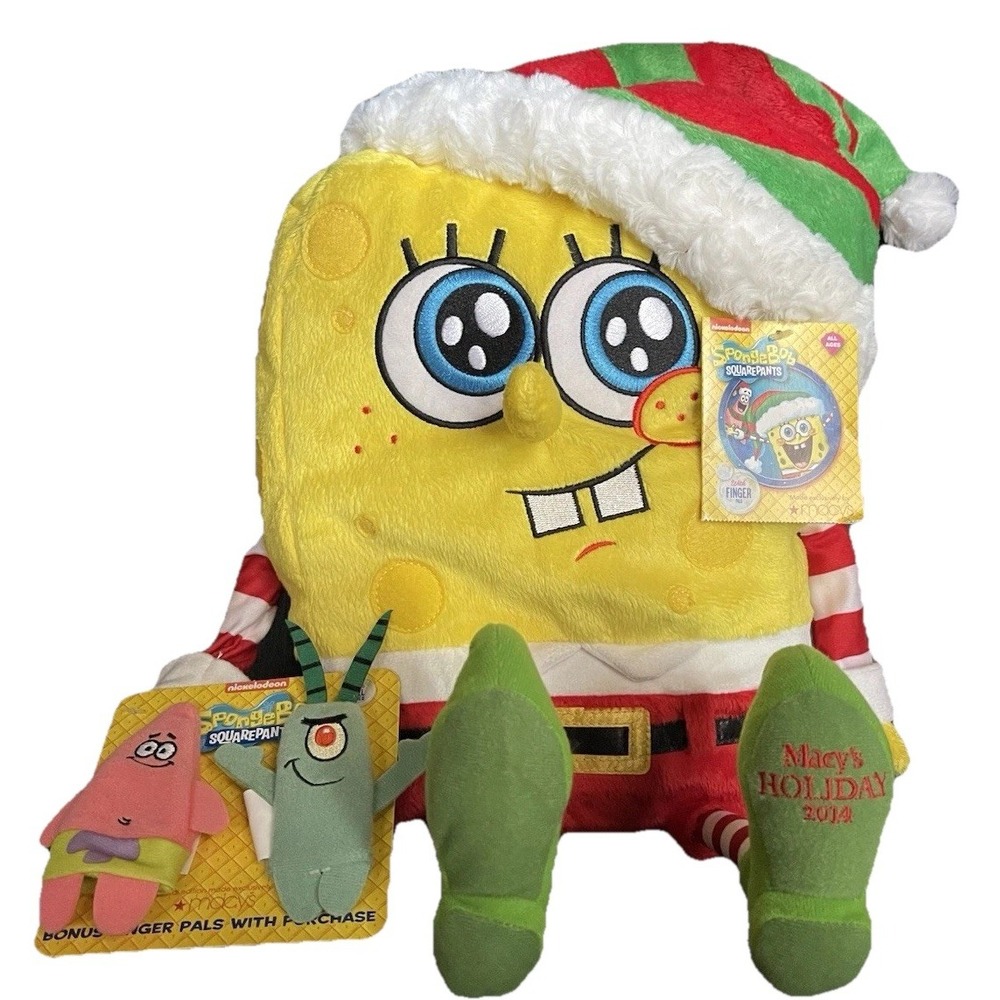 Macy's 2014 SpongeBob SquarePants Holiday Plush-Talking-Finger Pals-Original Tag